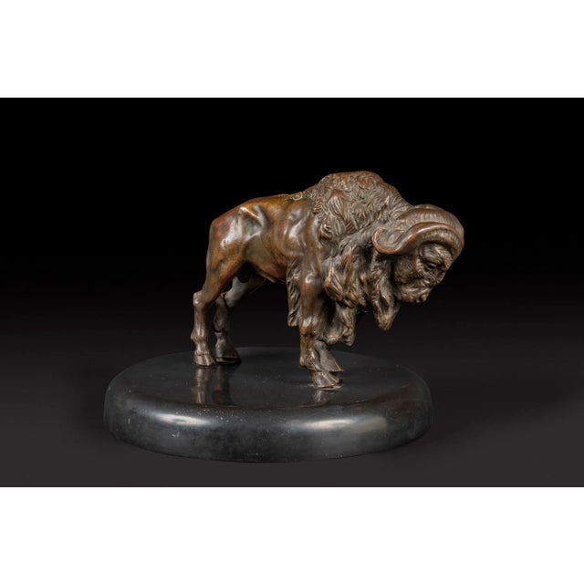 Metal Sculpture of the Marching Bison, 1800s, Bronze For Sale - Image 7 of 10