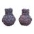 Pair of Vintage Italian Encrusted Floral Ceramic Vases in Dusty Lavender For Sale
