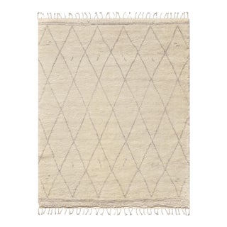 Pasargad Home Moroccan Ivory Wool Area Rug- 7' 9" X 9' 9" For Sale