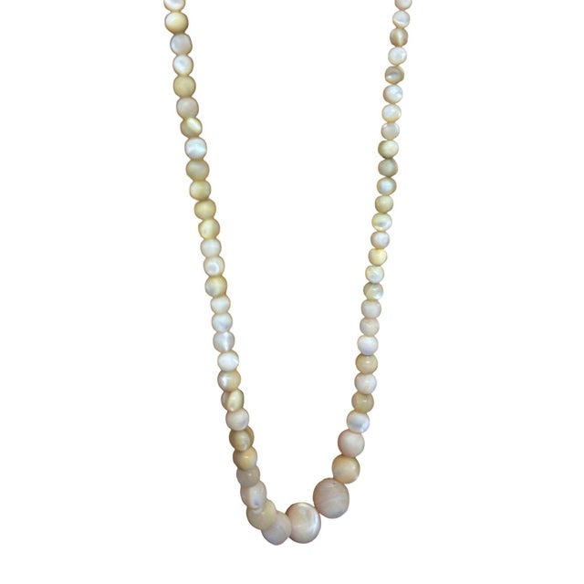 Burmese Hand Shapped Yellow Jade Round Necklace on Silk Cord For Sale In Los Angeles - Image 6 of 6