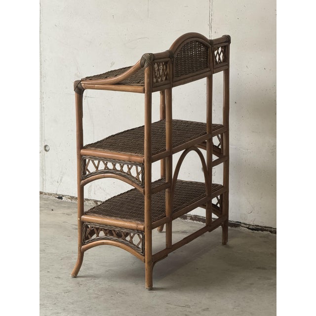 Vintage Wicker Etagere, 1970s For Sale - Image 3 of 7