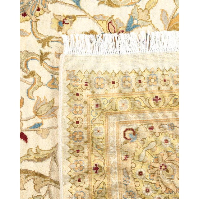 2000 - 2009 Mogul, One-of-a-Kind Hand-Knotted Area Rug in Ivory, 9' 2" x 12' 5" For Sale - Image 5 of 8