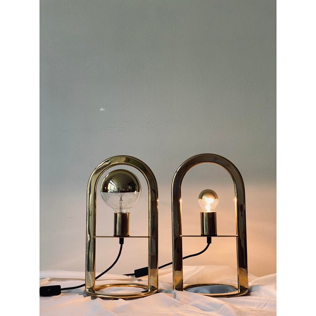 Postmodern Golden Arco 40 Table Lamp from VD, Germany, Set of 2 For Sale - Image 3 of 15