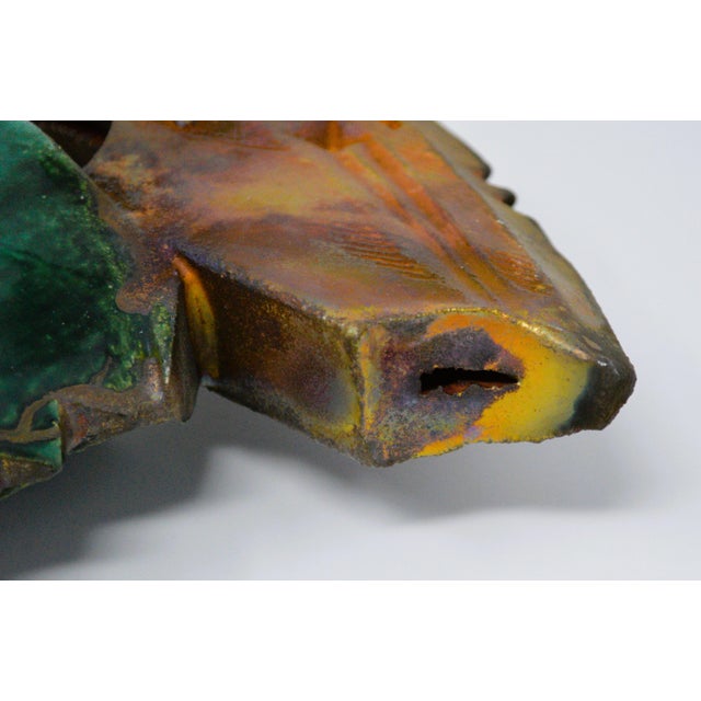 Signed Raku Pottery Abstract Sculptural Art Vase For Sale - Image 11 of 13