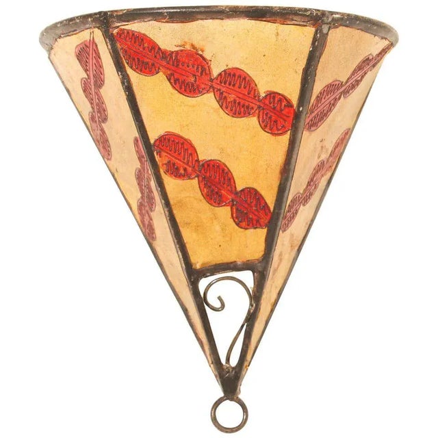 Ethnic Parchment African Art Wall Sconce For Sale - Image 10 of 10