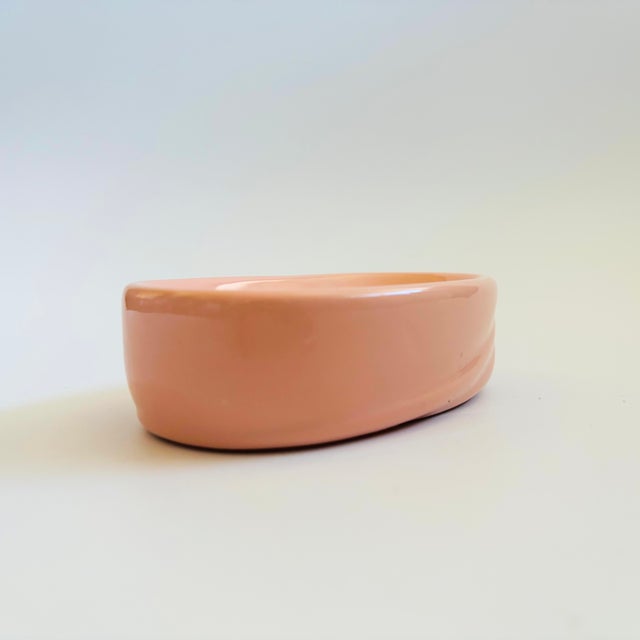 1980s Embossed Pink Ceramic Soap Dish For Sale - Image 4 of 8