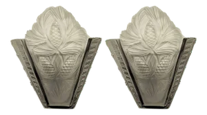 French Art Deco Wall Sconces Signed by Sabino - a Pair