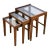 1960s Danish Modern Smoked Glass Nesting Side Tables - Set of 3 For Sale