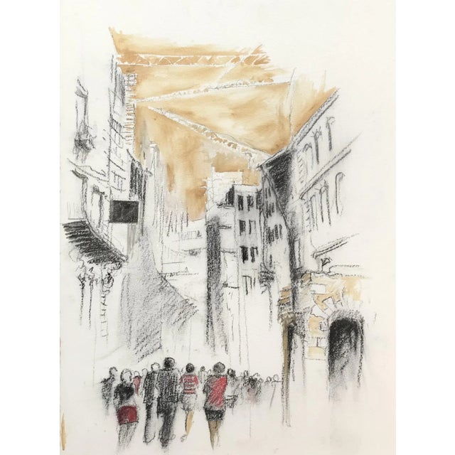 Pierre Duc, Ruelle Animée, 1980, Watercolor & Pastel on Paper, Framed For Sale - Image 8 of 8