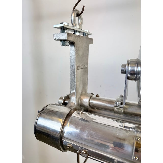 Metal Industrial Japanese Hanging Tube Light from Kokosha Osaka, 1980s For Sale - Image 7 of 18