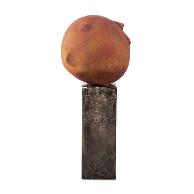 2020s Mr. Wilfred Terra Cotta Sculpture on Aluminum Pillar For Sale - Image 5 of 10