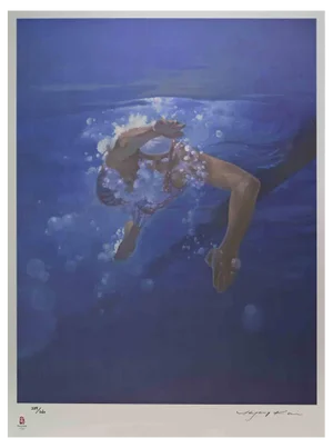 Kim Hyang, Swimmer, Lithograph, 2008