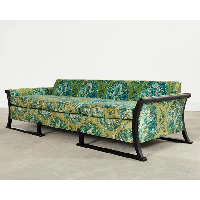 James Mont Midcentury James Mont Style Lacquered Gondola Dragon Sofa For Sale - Image 4 of 17