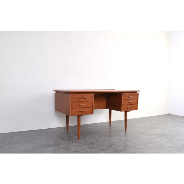 Mid-Century Danish Teak Executive Desk, 1960s For Sale - Image 10 of 18