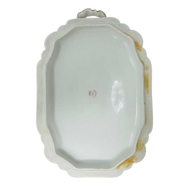 Antique Haviland Limoges Covered Tureen | Schleiger 222 (Factory 3180) "Cherry Blossom" Floral | Pink & Gold For Sale - Image 12 of 17