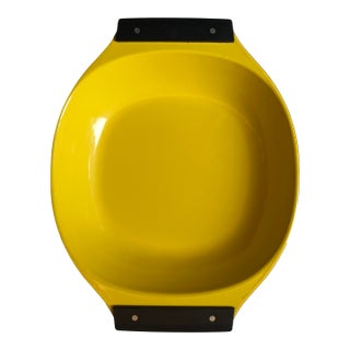 1950s Cathrineholm of Norway Yellow Enamel Paella Dish For Sale