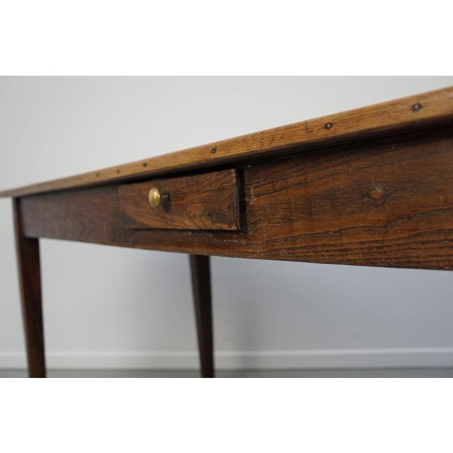 Large 19th Century French Rustic Elm Farmhouse Dining Table For Sale - Image 15 of 17