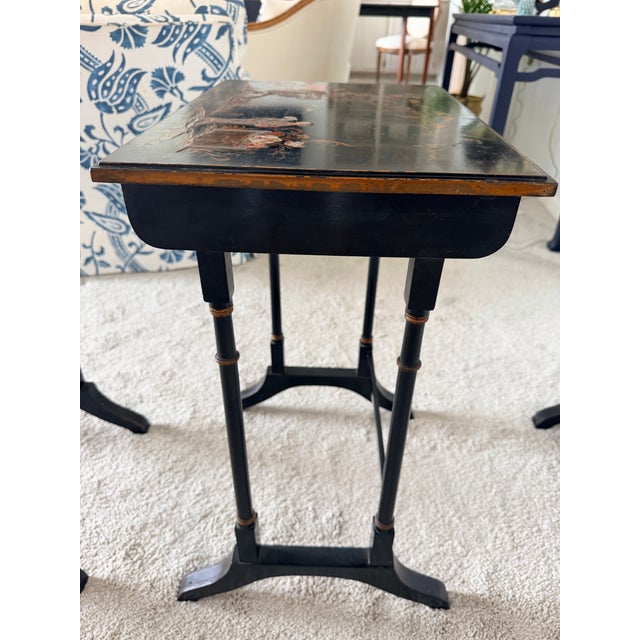 Black Lacquered Chinoiserie Nesting Tables by Beacon Hill For Sale - Image 11 of 18