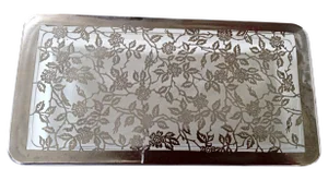 Silver Overlay Glass Cigarette Box
