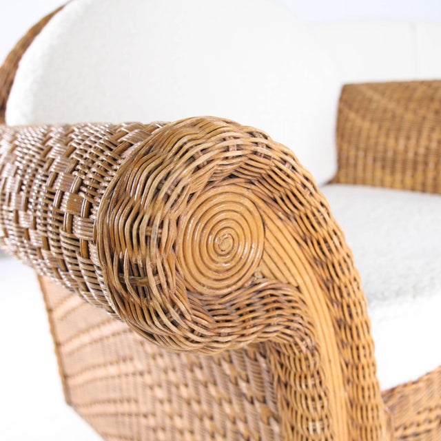 Wicker Rattan Lounge Set, 1970s, Set of 3 For Sale - Image 6 of 18