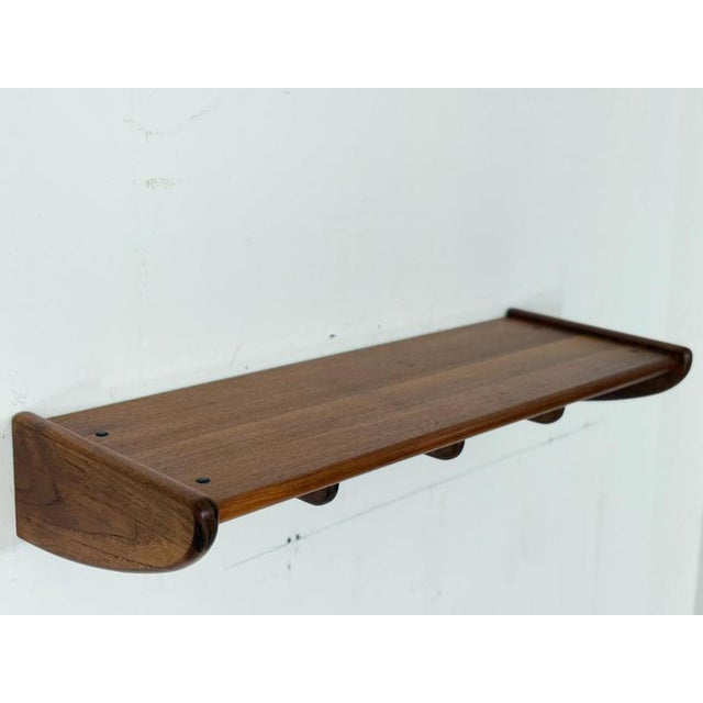 Mid-Century Teak Wall-Mounted Coat Rack For Sale - Image 5 of 9