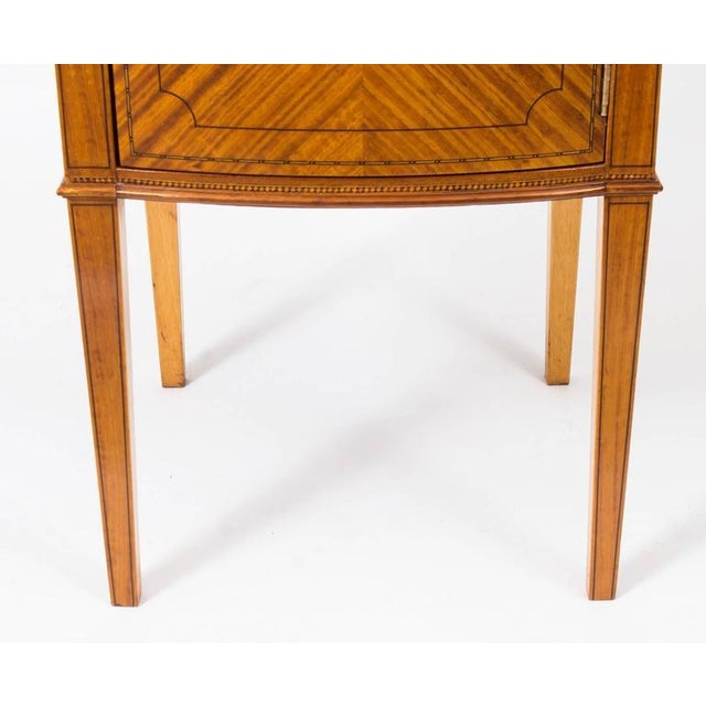 19th Century Victorian Satinwood Bowfront Bedside Cabinet For Sale - Image 5 of 9
