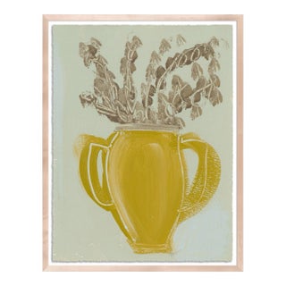 Laie Botanical Vase Study III by Haley Mathewes in Maple Frame, Medium Art Print For Sale