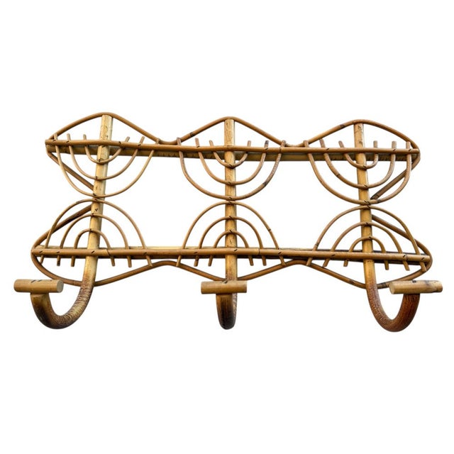 Rattan Coat Rack in the style of Olaf Von Bohr, Italy, 1960s For Sale - Image 3 of 9