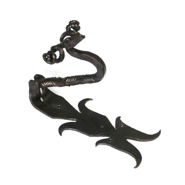 Wrought Iron Gothic Door Knocker in the Form of a Ram For Sale - Image 4 of 8