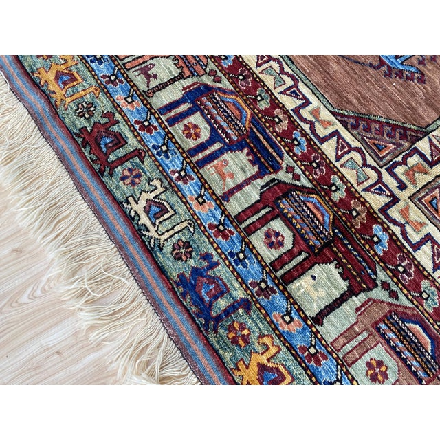 Vintage Afghan Ersari Wool Rug, Rust Bird Gul For Sale - Image 4 of 11