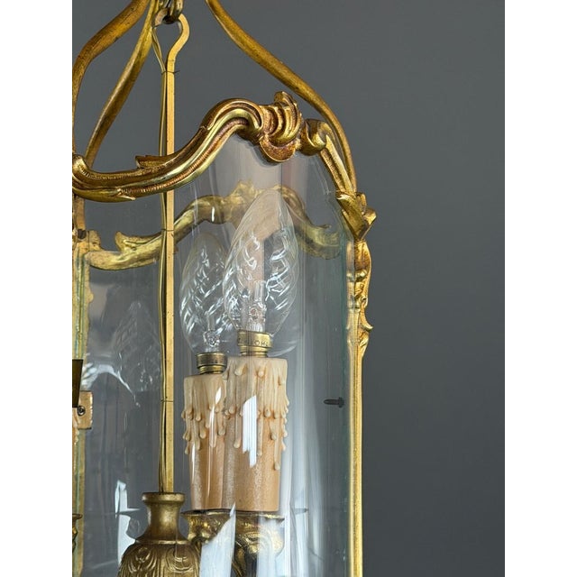 Louis XV Style Cylindrical Lantern in Gilt Bronze, 20th Century For Sale - Image 4 of 8