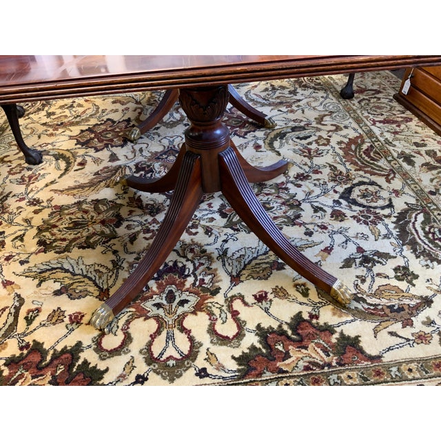 20th Century Maitland-Smith Regency Style Mahogay Double Pedestal Dining Table For Sale In New York - Image 6 of 12