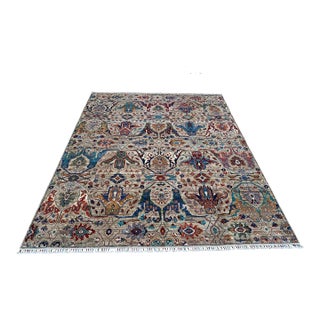 Camel Persian Khorassan Hand-Knotted Wool Rug - 7'9" X 9'9" For Sale