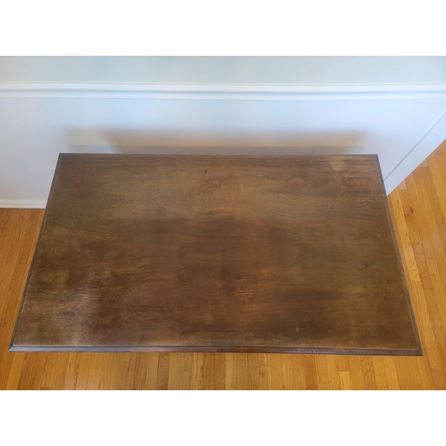 Brown Early 20th Century American Colonial Revival Walnut Writing Desk With Turned Legs For Sale - Image 8 of 15