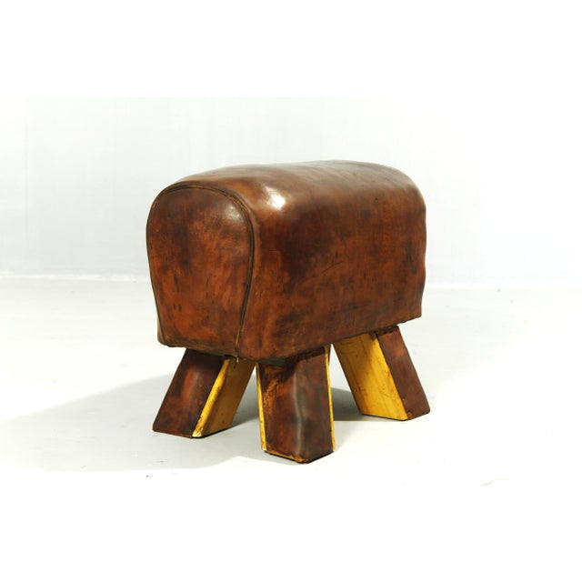 Mid-Century Modern Leather Gymnastics Pommel Horse, 1950s For Sale - Image 3 of 14