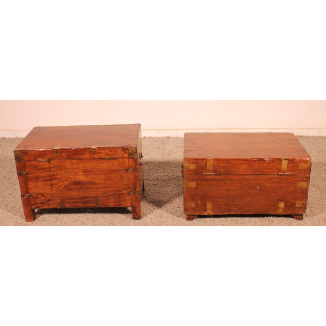 Antique Marine Chests, 1800s, Set of 2 For Sale - Image 6 of 12