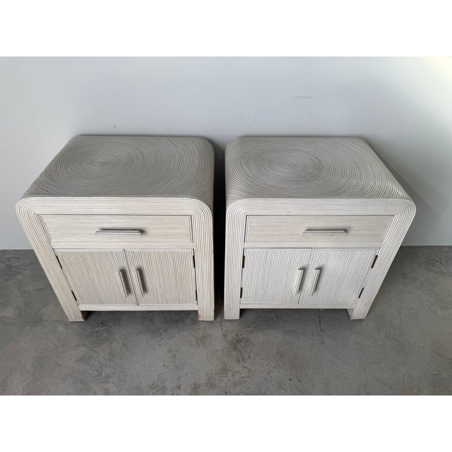 1970s Vintage Gabriella Crespi Style Pencil Reed Nightstands – Pair For Sale In Miami - Image 6 of 17