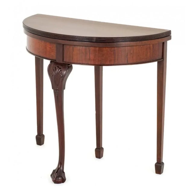 Chippendale Demi Lune Game Table, 1890s For Sale - Image 5 of 8