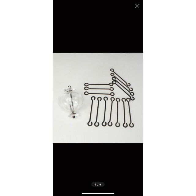 Transparent Mid Century Chandelier by Erik Höglund for Kosta Boda For Sale - Image 8 of 8