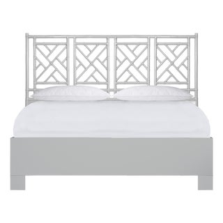 Chippendale Standard Bed California King - Light Gray For Sale