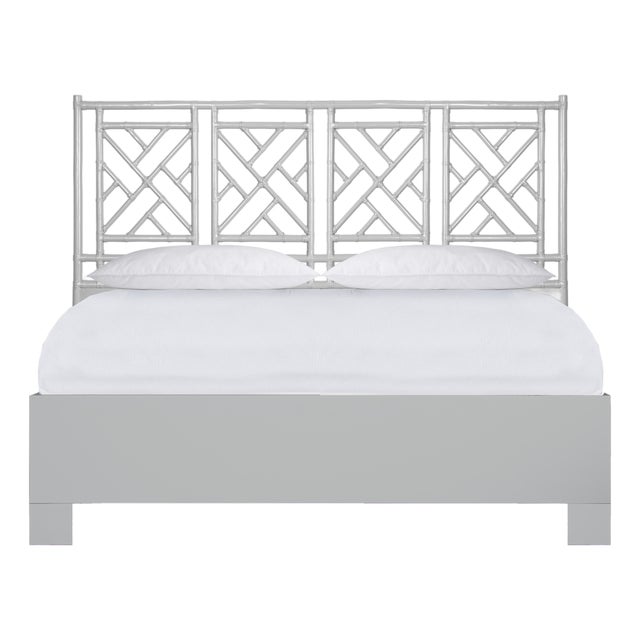 Chippendale Standard Bed California King - Light Gray For Sale