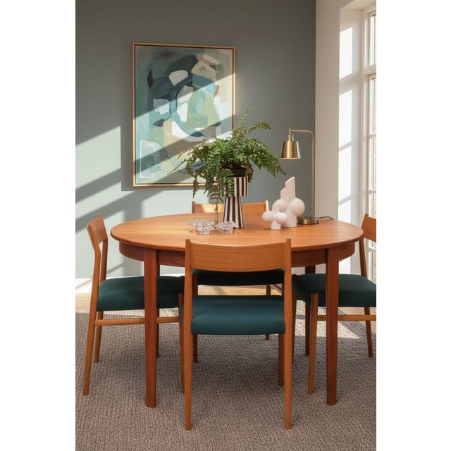 Round Teak Dining Table in Teak with Double Inserts by C.J. Rosengaarden, 1960s For Sale - Image 14 of 16