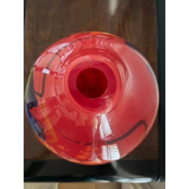 Signed Ioan Nemțoi Romanian Hand-Blown Multicolor Art Glass Vase Circa 1990 For Sale In Houston - Image 6 of 16