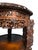Companion Pair of Late Qing Dynasty–Early Republic Era Cantonese Carved Hardwood Marble-Top Stands For Sale In Austin - Image 6 of 14