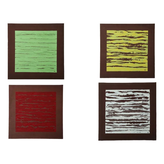 Ewa Söderström, Four Seasons, Oil Paintings on Canvas, 1970s, Framed, Set of 4 For Sale