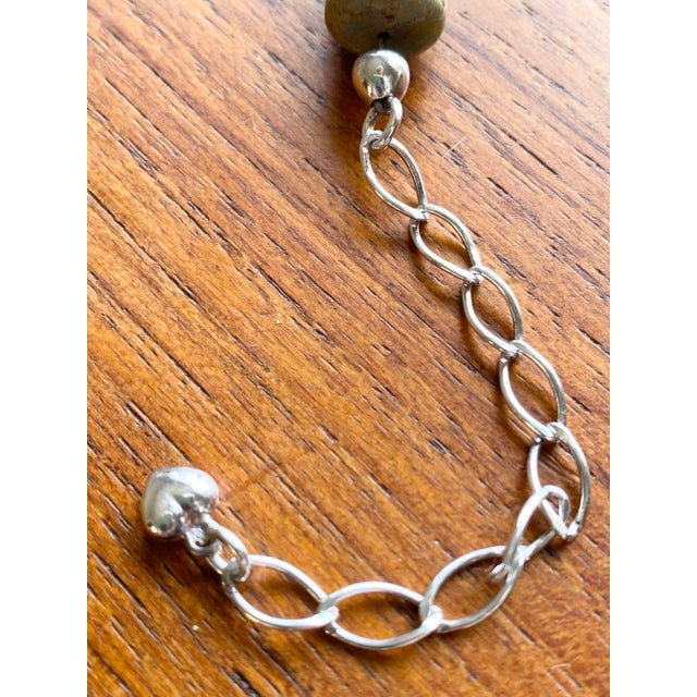 Metal Modernist Graduated Turquoise + Sterling Silver Necklace For Sale - Image 7 of 12