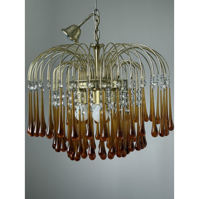 Vintage Murano Glass Chandelier attributed to Paolo Venini, 1960s For Sale - Image 6 of 9