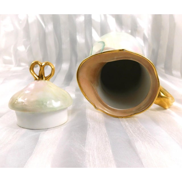 1990s Jean Pouyat Limoges Signed Chocolate Pot Set With Hand Painted Daffodils For Sale - Image 10 of 18