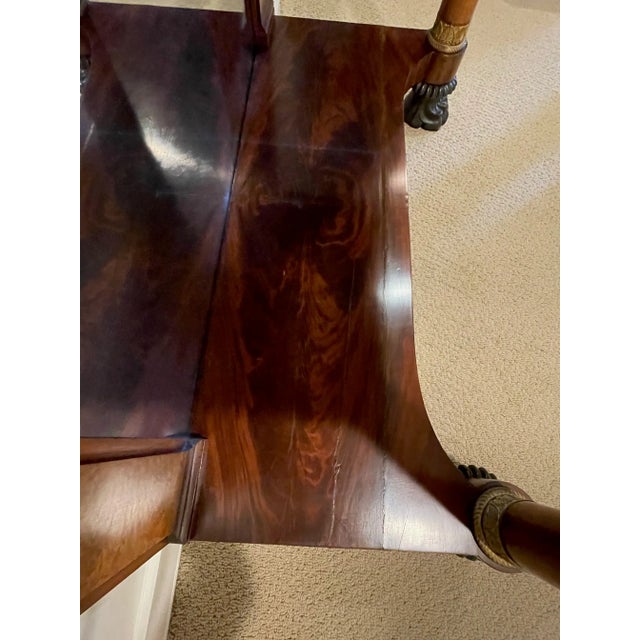 Chestnut 19th Century French Empire Mahogany Console Table With Marble Top and Mirror For Sale - Image 8 of 9