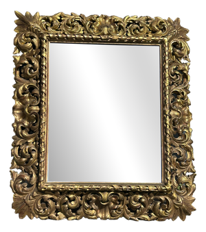 Carved Giltwood Mirror with Acanthus Decoration, 1940s